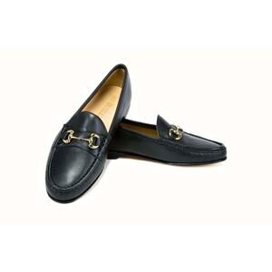 Jay Butler Millbank Bit Loafer - Black Full Grain Leather with Gold Bit 11.5